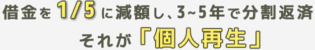 借金を1/5に減額し、3~5年で分割返済、それが「個人再生」
